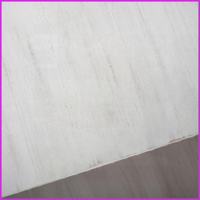 Washed White 59in Curved Beaded Coffee Table - Space-Saving for Entryway, Living Room &amp; Hallway