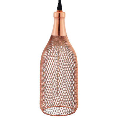 Luminaire suspendu en forme de bouteille en or rose Glimmer - 34