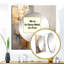 Doré et beige Soft Fusion I - miroir de pilier, miroir mural unique beige, impression d'art en métal-928944835