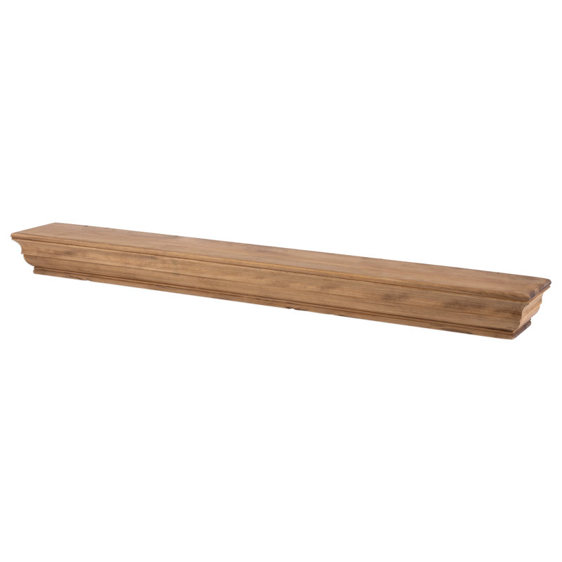 Dogberry Collections Shaker Mantel Shelf, Aged Oak, 60"
