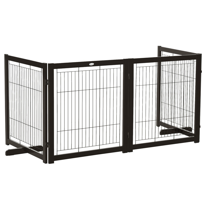 Barrière pour animaux autoportante Alease, Noir, noir, noir, noir