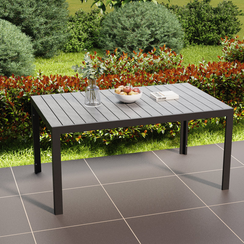 Table de salle à manger d'extérieur rectangulaire en aluminium thermolaqué