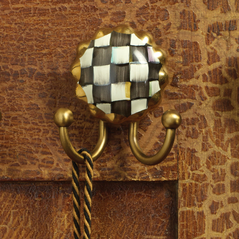 Check Round Hook, Black