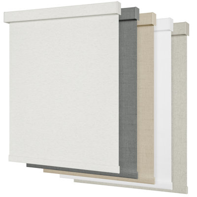 Rideaux occultant en lin pour fenêtres, blanc, l 34 po x H 72 po, stores à enroulement rétractables pour fenêtres d'intérieur, stores sans fil et à protection thermique pour la porte de bureau de la chambre à coucher