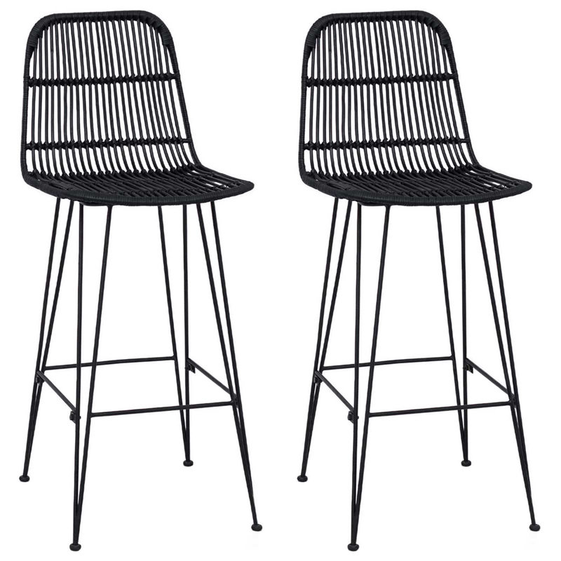 Counter Stool with Metal Frame, Black, 75cm