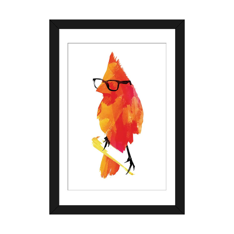 Punk Bird by Robert Farkas - Gallery-Wrapped Canvas Giclée, 24" H x 16" W x 1" D, Black Framed Fine Art Paper, White