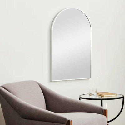 Metal Framed Accent Mirror, Bathrrom Arched Mirror For Wall