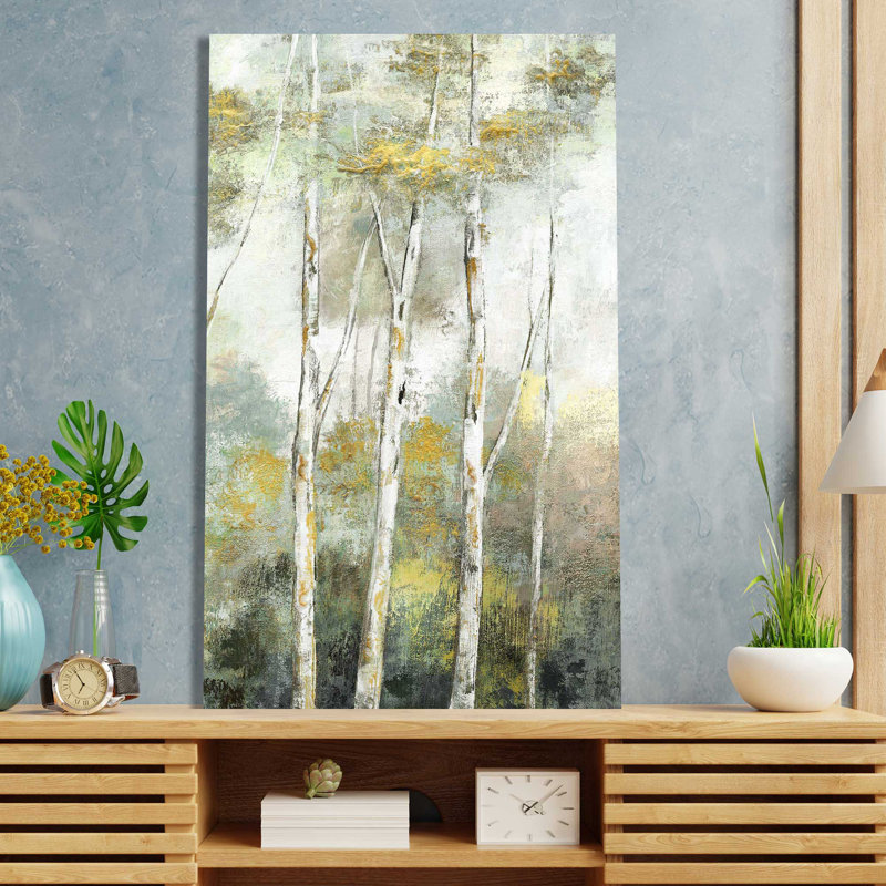Twinkling Trees - Peinture, L 24 po x H 40 po, Toile tendue