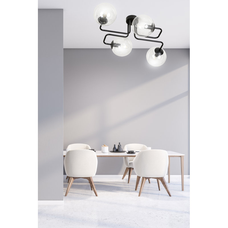 Cadesia Glass Semi Flush Mount, Transparent