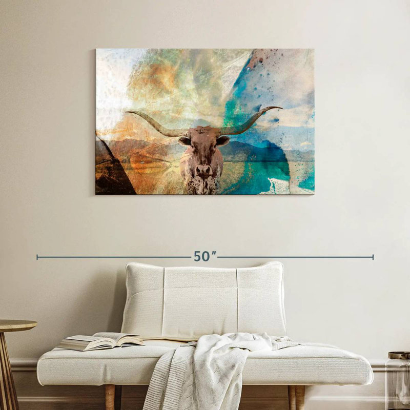 Brampt Abstract Longhorn, 26" H x 39" W
