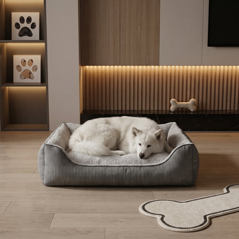 Lit pour chien à deux tons LuxePaws, Gris
