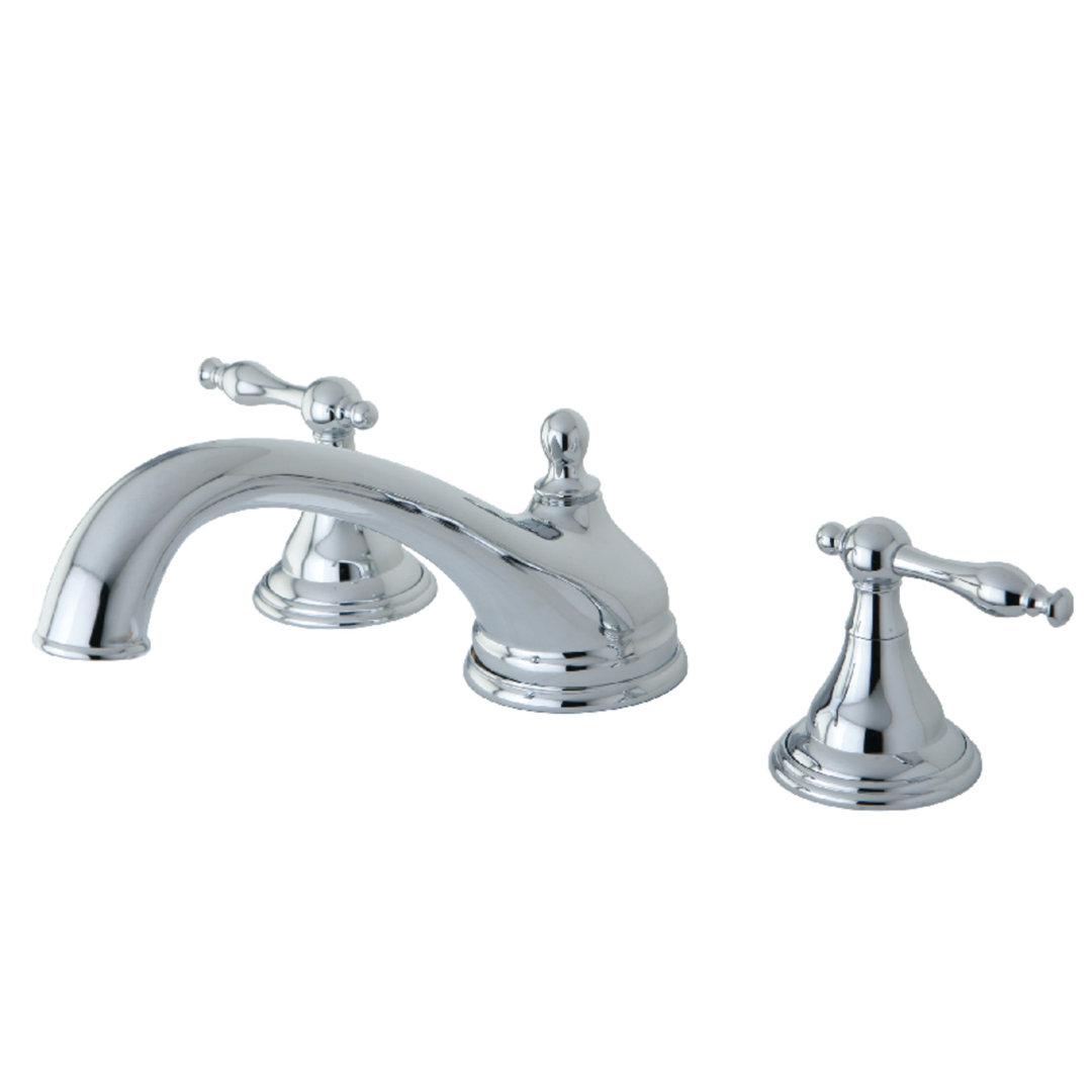 Kingston Brass Naples Two-Handle 3-Hole Deck Mount Roman Tub Faucet Kingston Brass 