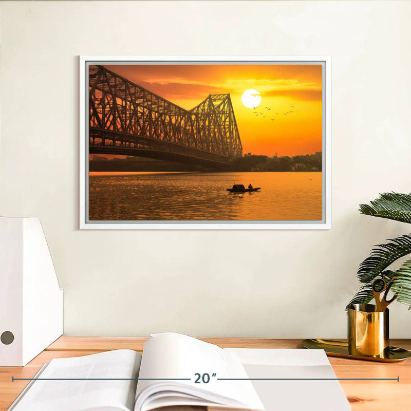 Pont Howrah, Cadre flottant blanc, 13 po x 9 po