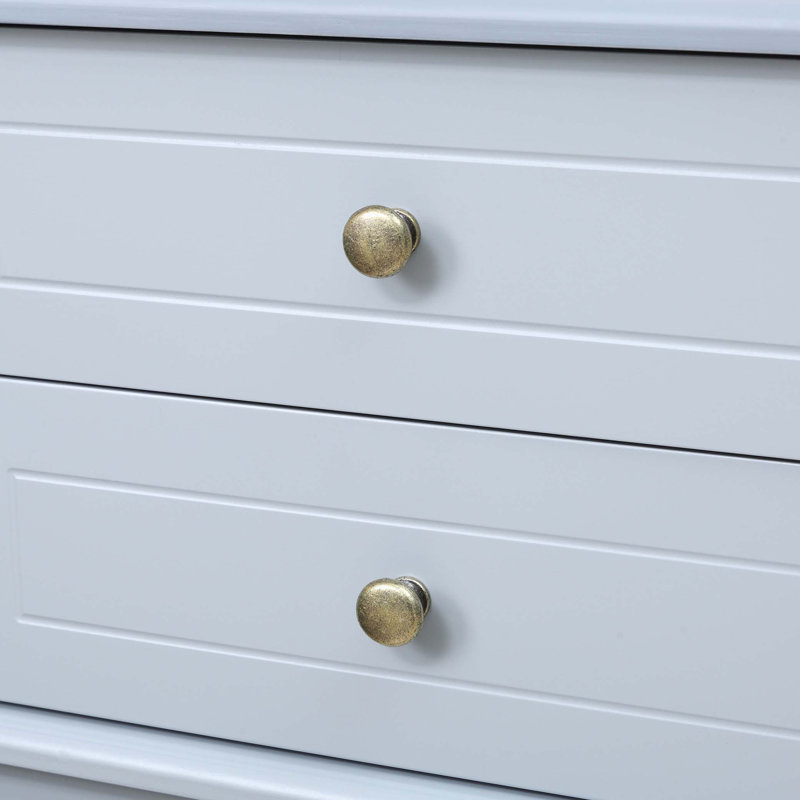 Light Gray MDF Side Table with 2 Storage Drawers and Shelf