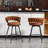 24" Counter Height Bar Stools Set of 4 - 360° Swivel with Suede Fabric & Modern Woven Design, Backrest & Footrest for Kitchen Cafe Pub-2080452590