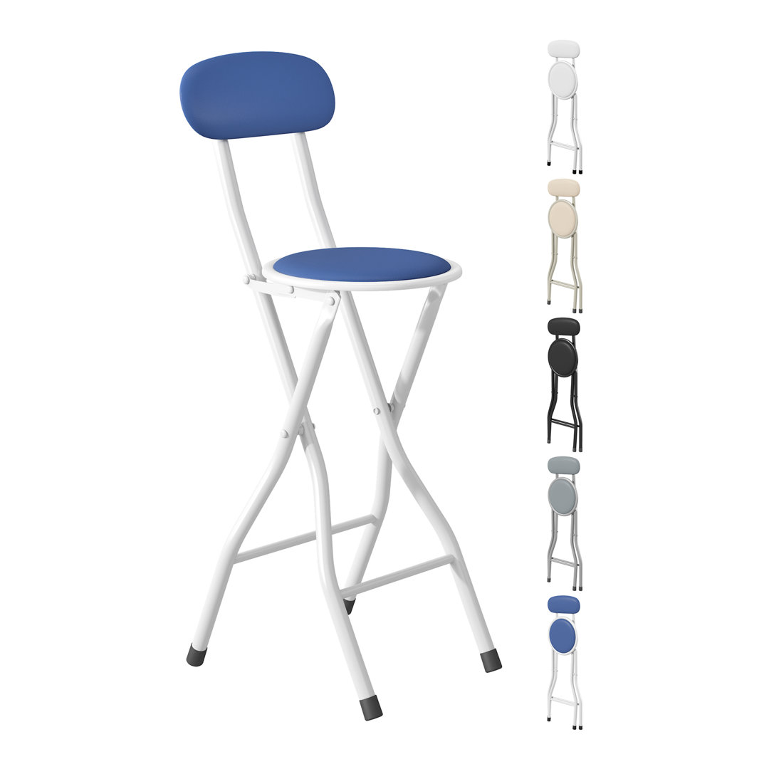 Upholstered Counter Stool with Metal Frame