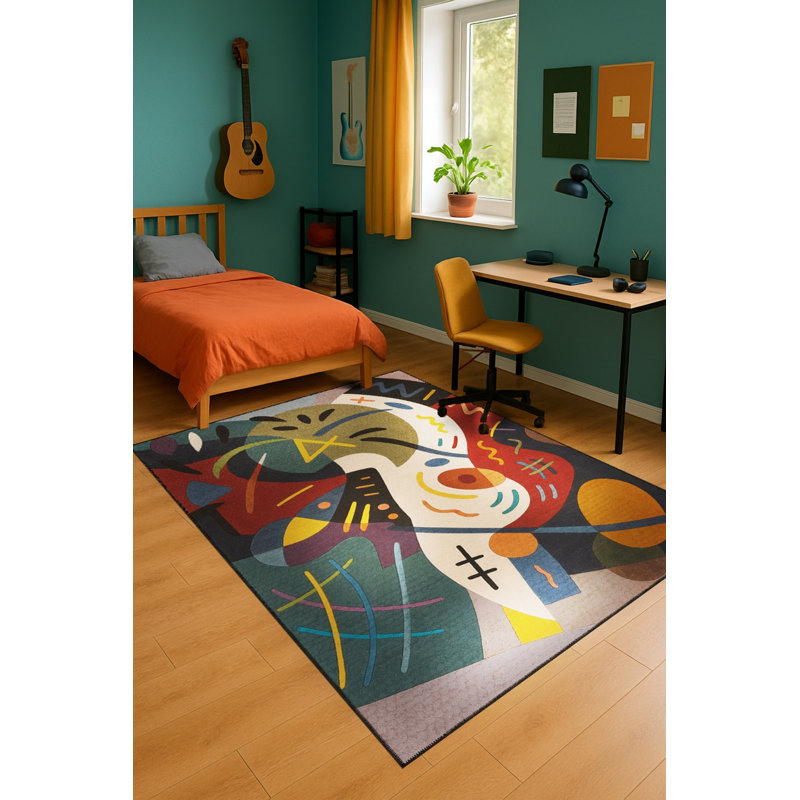 Tapis tissé orange Mosso, 2'6" x 4'11"