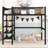 Metal Loft Bed With 4-Tier Shelves And Storage,Platform Bed,Bed Frame-1035860550-1035860551