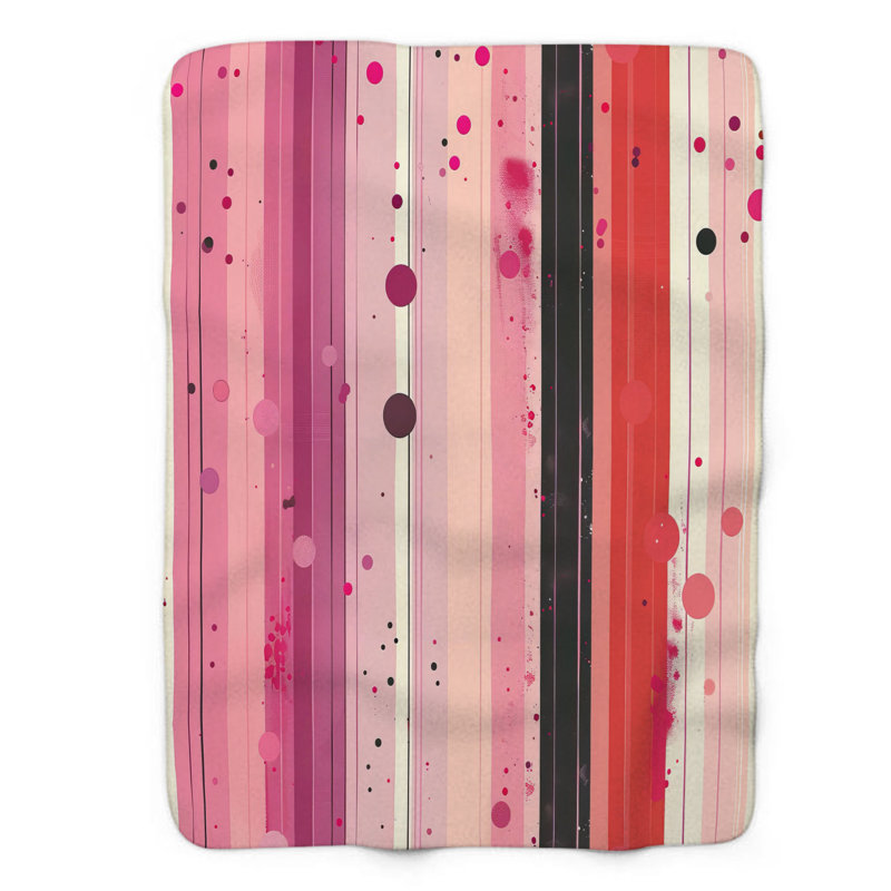 Stripe Dot Mix - couverture de qualité supérieure 1 pièce, Lit simple