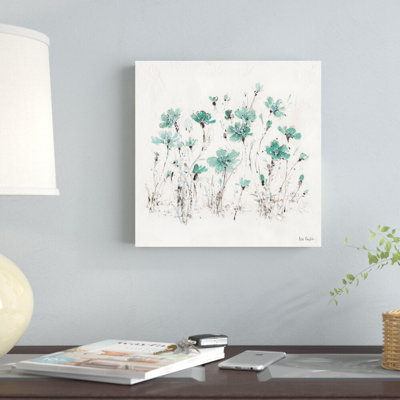 «Wildflowers III Turquoise» par Lisa Audit, reproduction d'art sur toile tendue