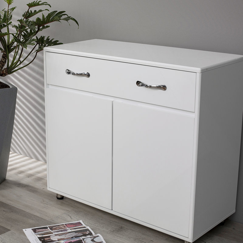 Two Door Side Table-White