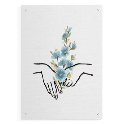 HandsAndFlowersIV - Impression sur toile seulement - NON-CADRE