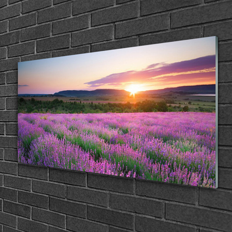 Nature Sun Meadow Flowers - Unframed Photograph on Glass
