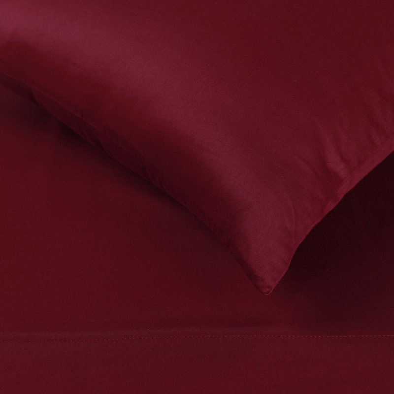 400 Thread Count Egyptian Cotton Blend Solid Deep Pocket Bed Sheet Set, California King Sheet Set, Burgundy