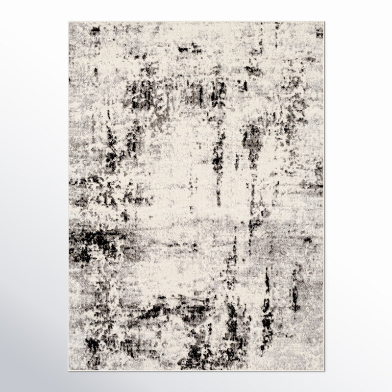 Ceslie Gray/Charcoal Area Rug, Rectangle 6'7" x 9'