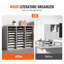 27 Compartments Wood Literature Organizer, Adjustable Shelves, Medium Density Fiberboard Mail Centre, Office Home School Storage for Files, Documents, Papers, Magazines, Grey