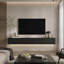 Support TV moderne de 67 pouces, support TV mural suspendu avec 16 DEL de couleur pour téléviseurs de 55, 60 et 65 pouces.-744814985-744814984