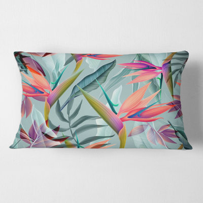 Housse de coussin rectangulaire et fleurs tropicales VI