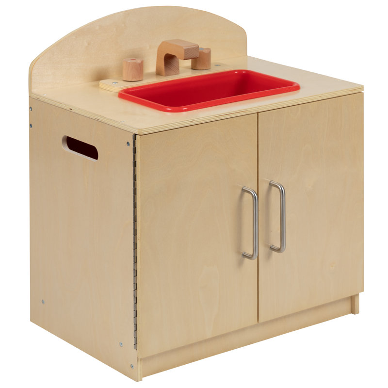 Noelle Children's Wooden Kitchen Sink with Turnable Knobs for Commercial or Home Use