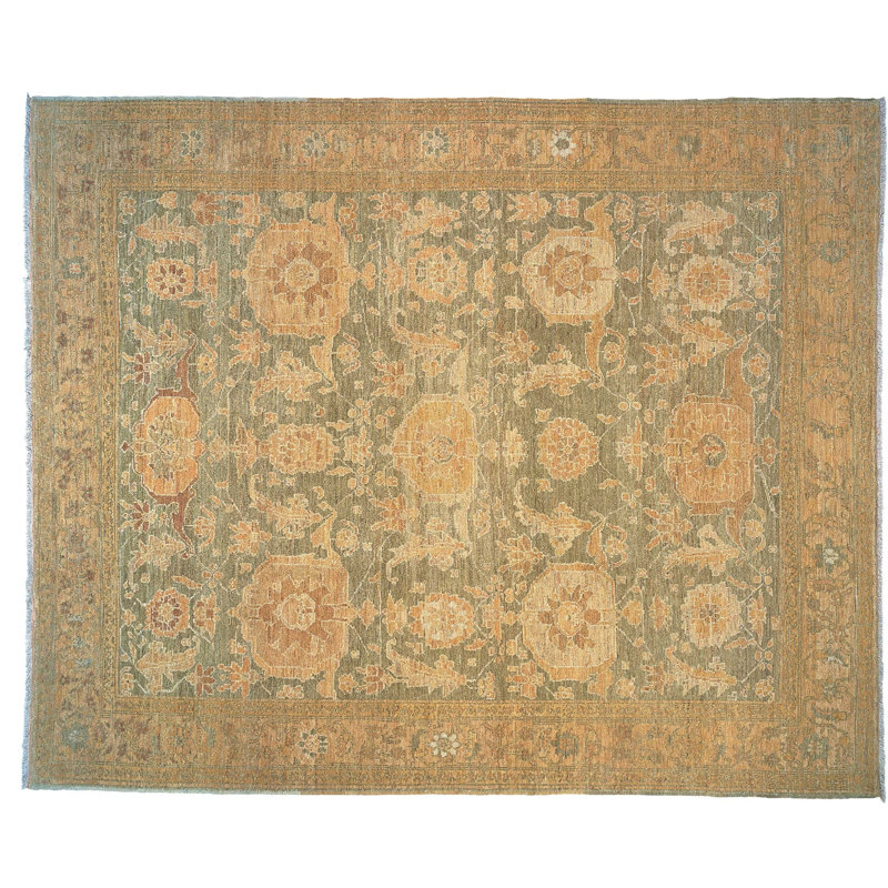 Sebastia Hand Knotted Wool Oriental Area Rug, Rectangle 12' x 16'