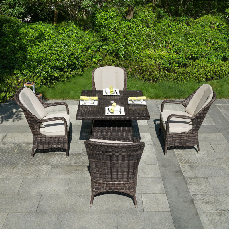 Axl 5 Piece Dining Set with Cushion