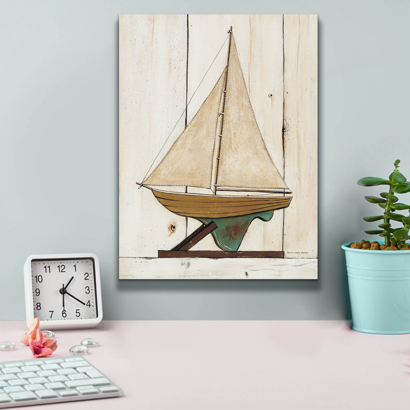 Toile épique Graffiti «Pond Yacht 1» par David Carter Brown, 12 po x 16 po