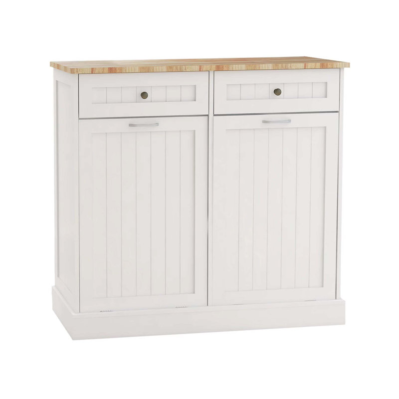 Armoire à ordures inclinable à deux tiroirs et à deux compartiments pour les cuisines modernes, solution de rangement durable et multifonctionnelle