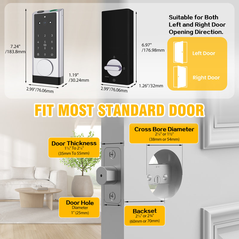 G1 Smart Lock with Camera & Doorbell, 6-in-1 Keyless Entry Door Lock with Fingerprint, App Remote, Auto Lock, Smart Built-in Wi-Fi Deadbolt for Front Door, Easy Installation, No Monthly Fee