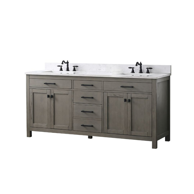 Ajiya 72" Double Bathroom Vanity Set
