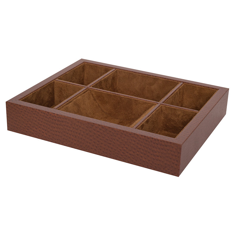 Hughlek Leather / Faux Leather Tray, Camel