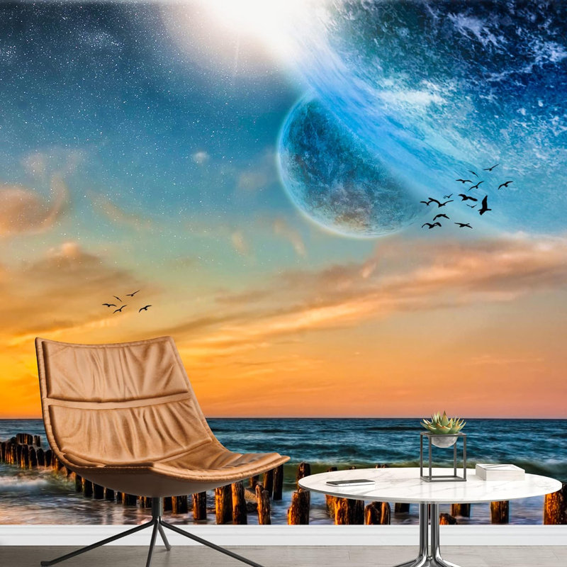 Coucher de soleil solaire cosmique planète coucher de soleil plage nature photographie paysage rustique décoratif