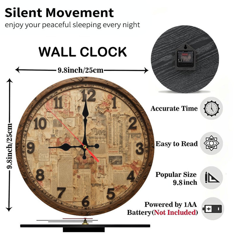 Chiffres sur une horloge de journal