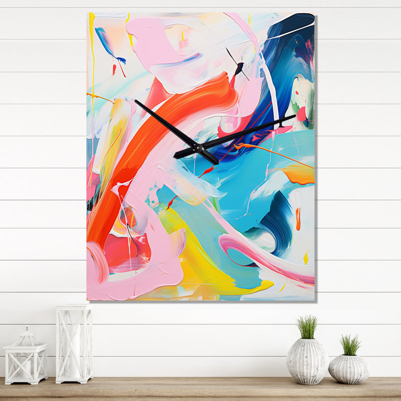 Jaleeza - Horloge murale moderne abstraite, H 28 po x l 12 po x P 1 po