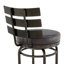 Tabouret de bar ou de comptoir pivotant Tatyana au fini moka avec similicuir brun