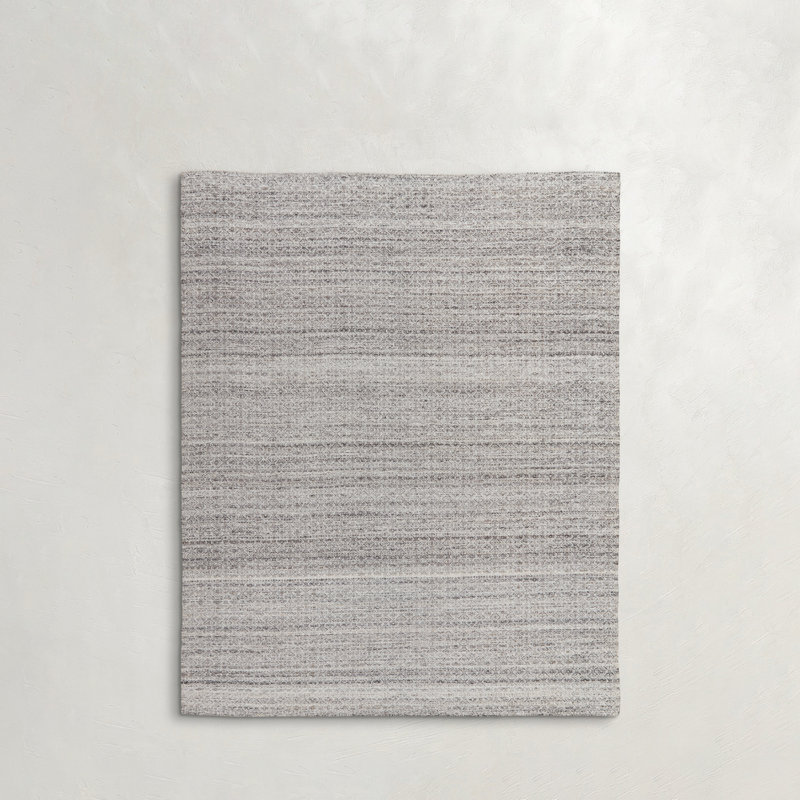 Tapis intérieur / extérieur en polyester tissé à la main noir / gris Wendy Jane, Rectangle de 10 pi x 14 pi