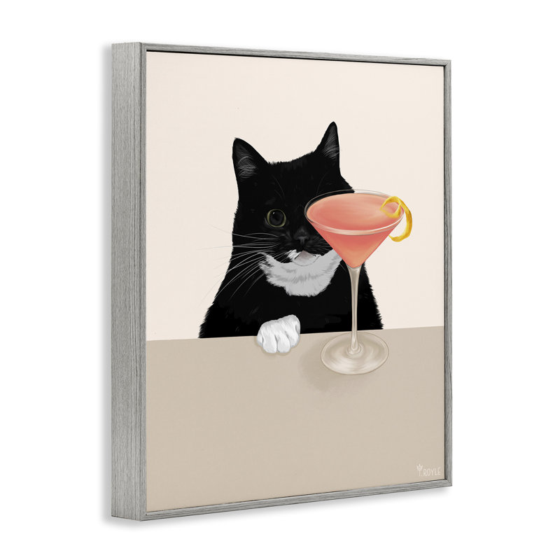 Art chat et rose par Tara Royle, Estampe numérique Farmhouse, H 30 po x l 24 po