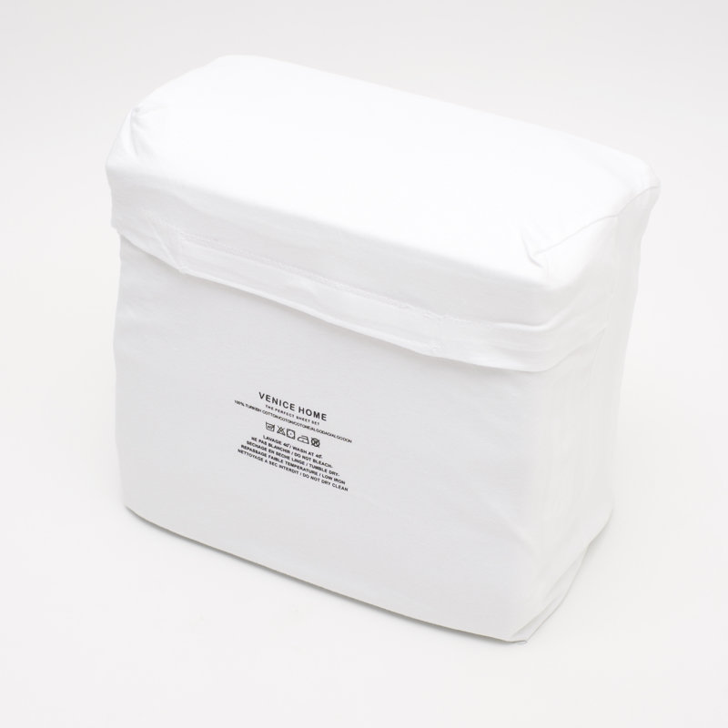 Full White Cotton Jersey Knit Deep Pocket Bed Sheet Set
