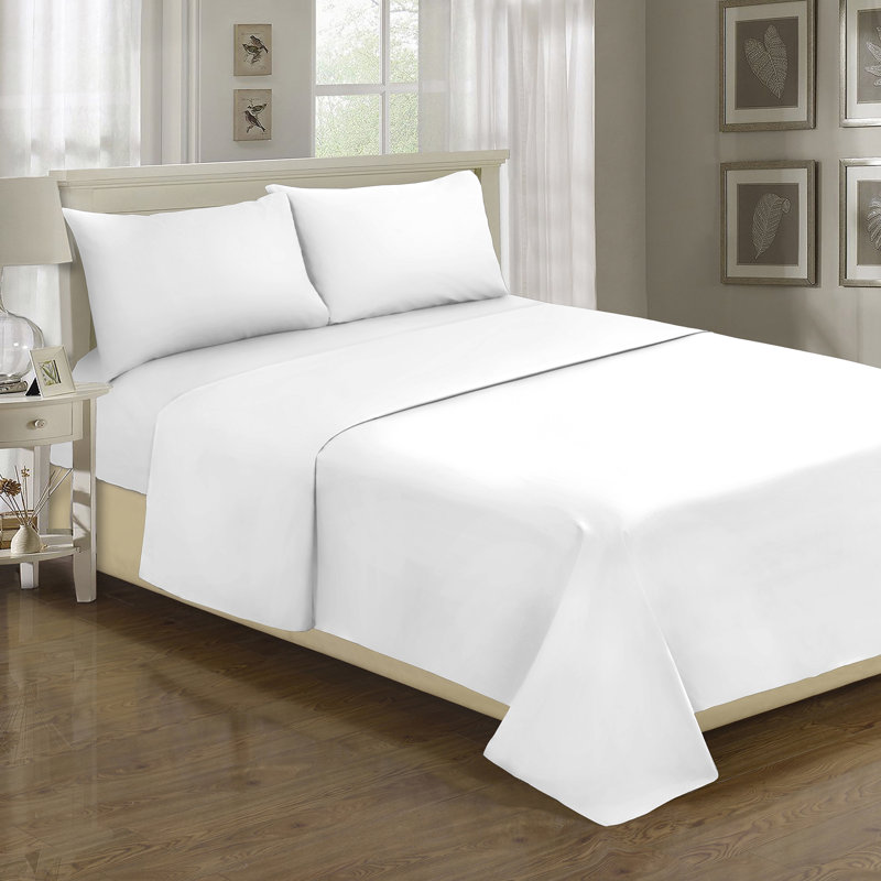 Spa 1200 Thread Count Sheet Set, Twin Sheet Set with 2 Pillowcases, White