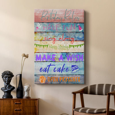 Birthday Rules - Cavas Gallery sur mesure
