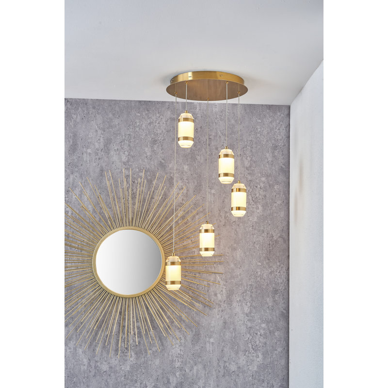 Bieger 5 - Light Gold LED Cluster Pendant